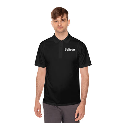 Sport Polo — Red 'KAI' Back Logo Polo with Mustache Accent