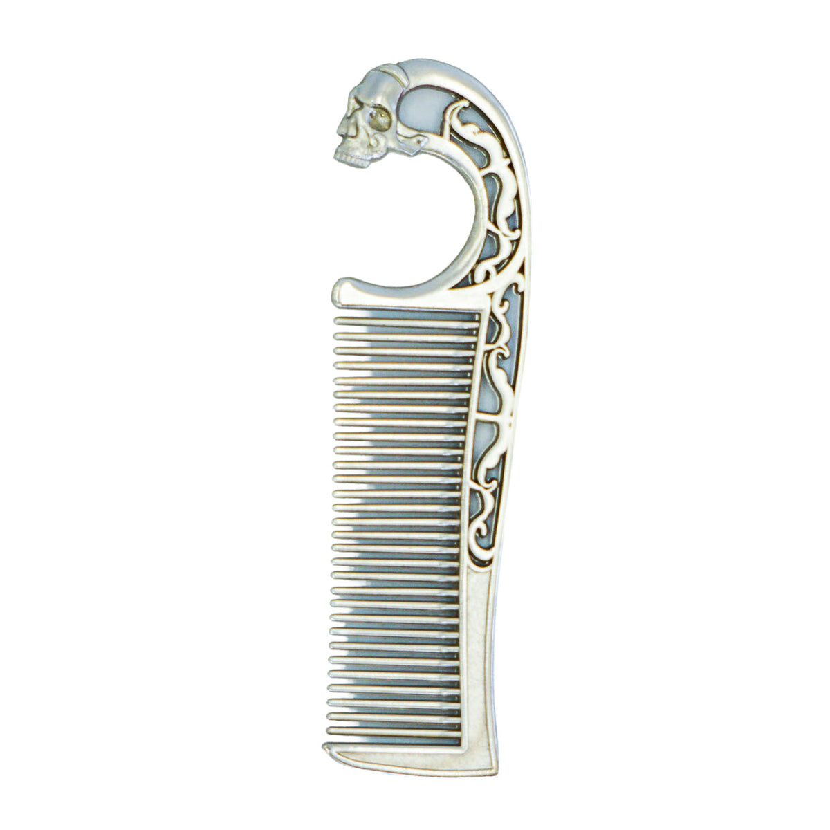 Metal Mustache Comb Necklace – Dual-Sided Comb for Men, Fine & Wide Teeth for Precise Styling – Durable, Compact, Travel-Friendly Grooming Tool for Facial Hair Care
